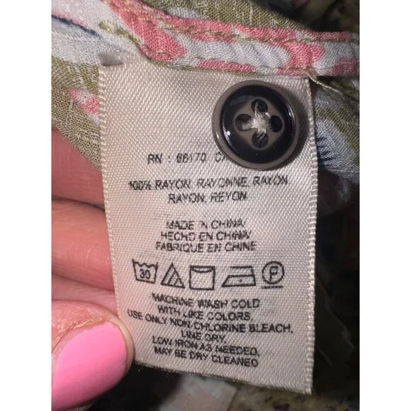 Maeve Anthropologie Floral Soana Ikat Pleated Blouse Top Sleeveless Top Sz 6 - Picture 9 of 11